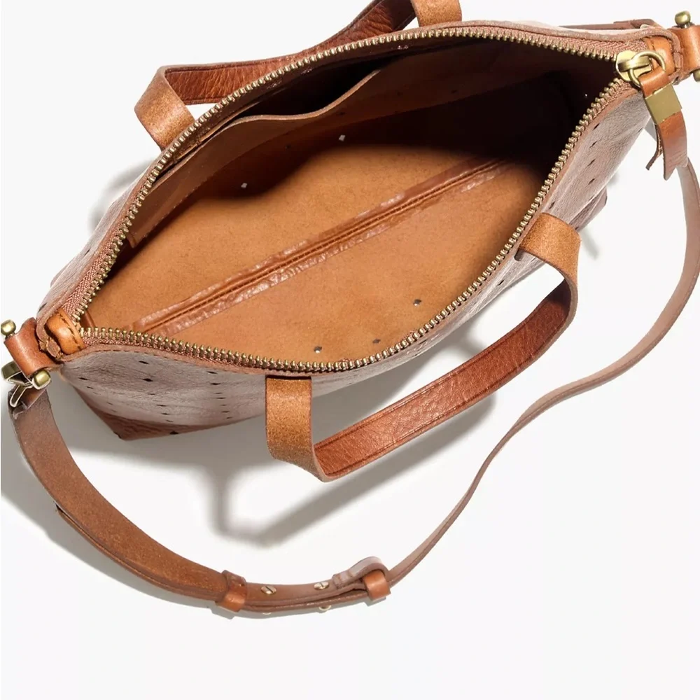 Madewell Chocolate Brown The Transport Crossbody Bag: Geo Holepunch Edition - Picture 14 of 15